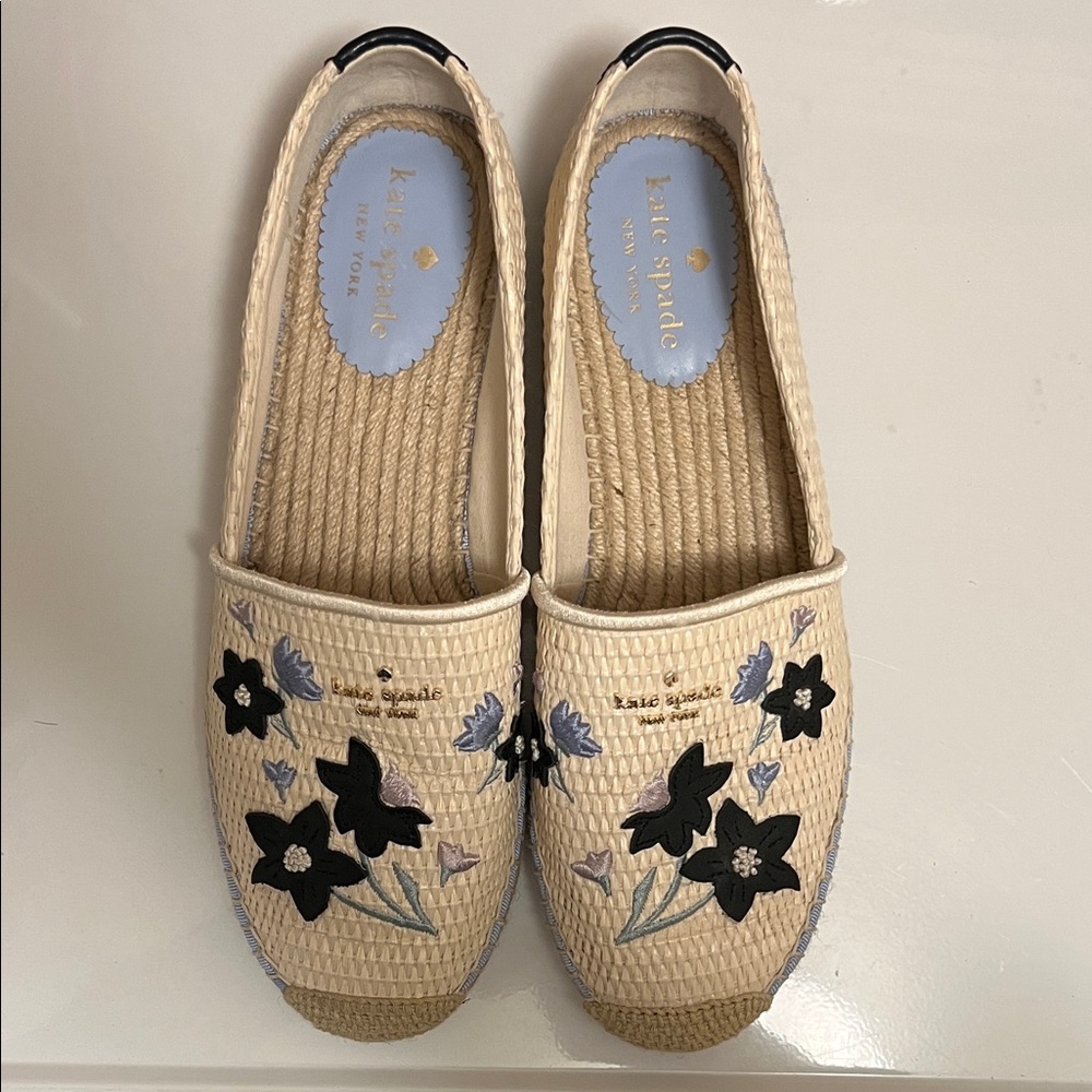 Kate Spade Cream Floral Espadrilles
